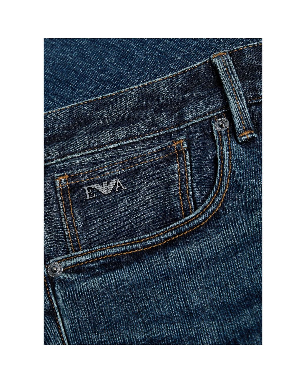 Emporio Armani Blue J06 Slim-Fit Jeans for men