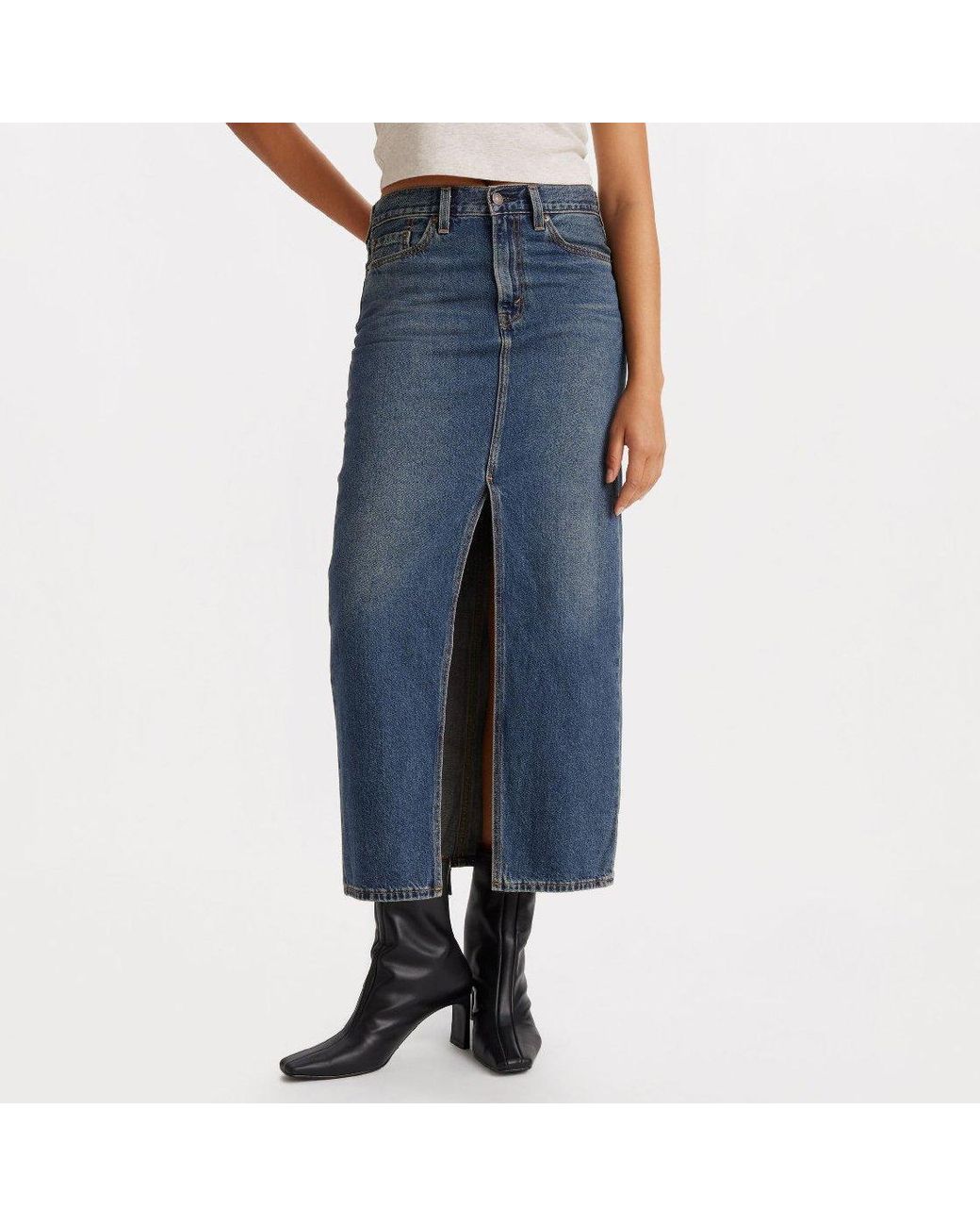 Levi's Blue Levi's Ankle Column Denim Skirt