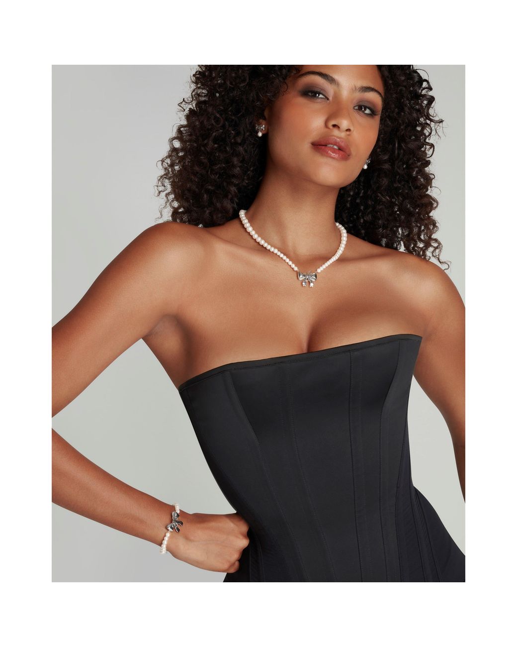 Agent Provocateur White Beki Pearl Bow Bracelet