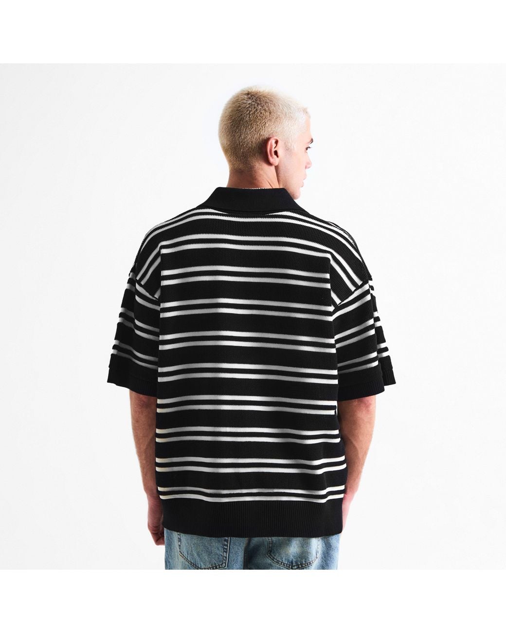 Amiri Black Ma Chateau Striped Cotton Short-Sleeve Polo