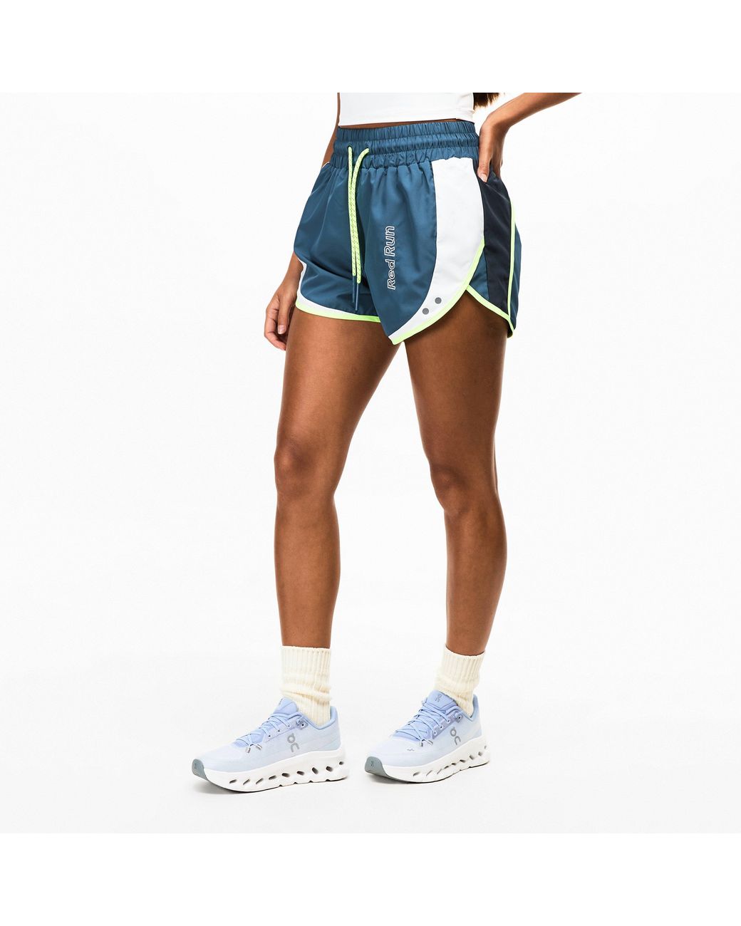 Red Run Blue Colourblock Running Shorts