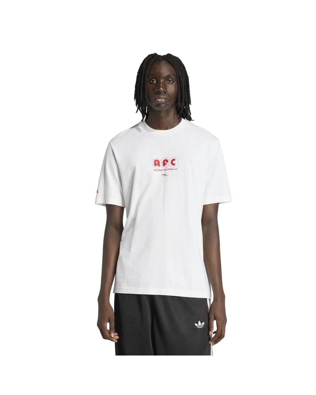 Adidas White Arsenal Cotton Graphic Short-Sleeve T-Shirt for men