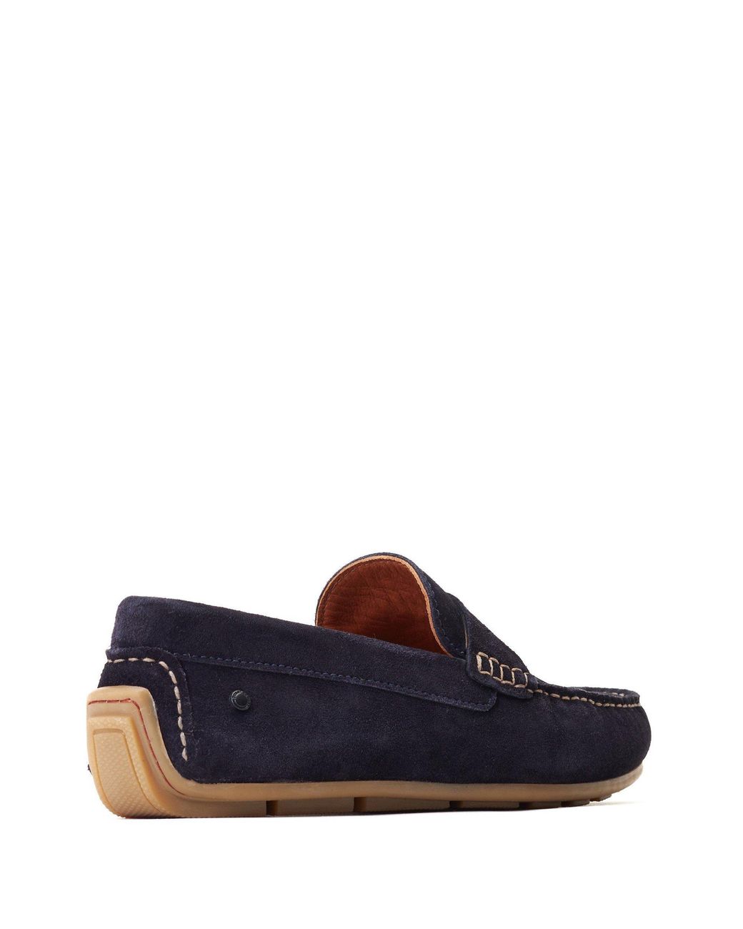 Base London Blue Collins Leather Low Trainers for men