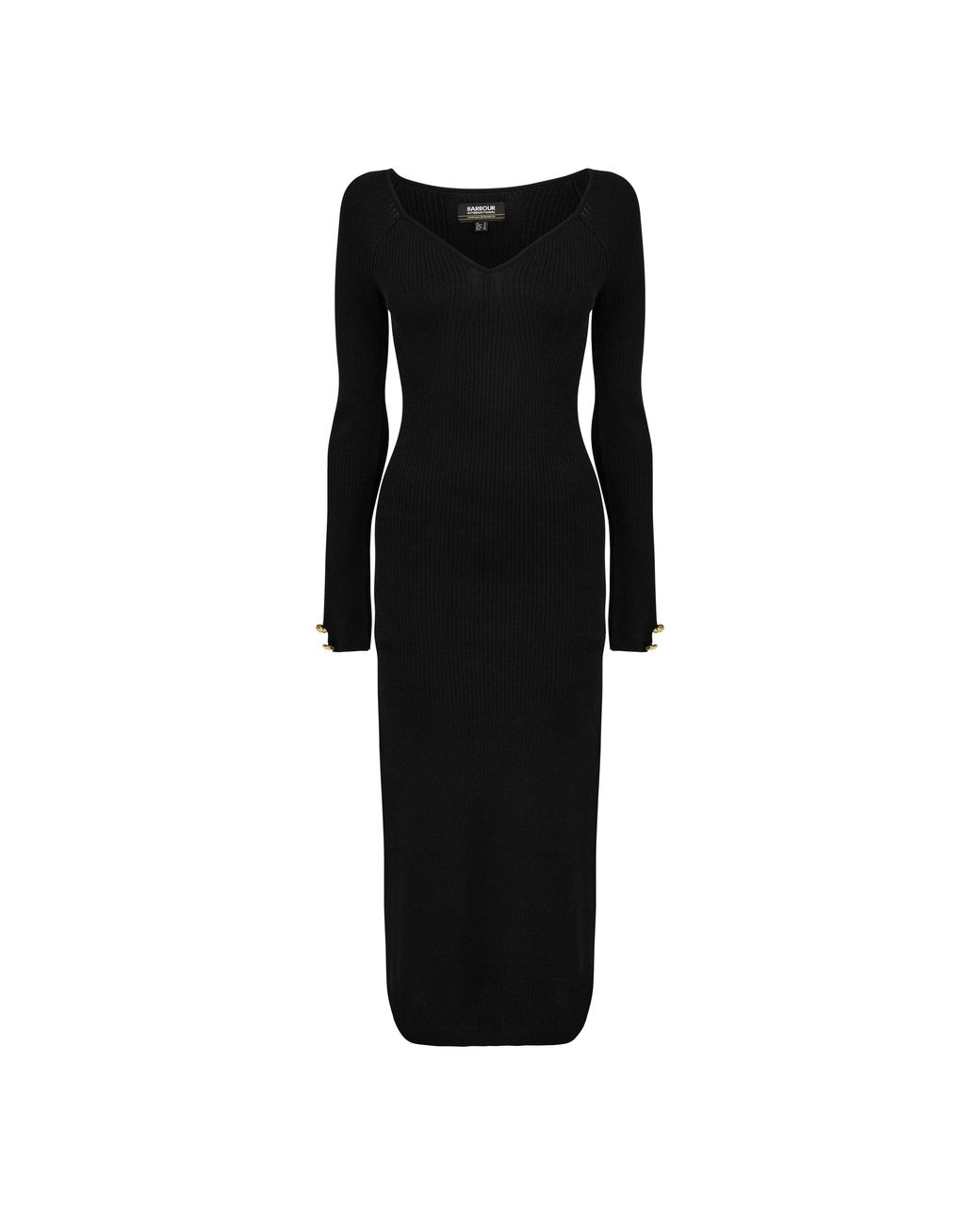 Barbour Black Roberta Knitted Midi Dress