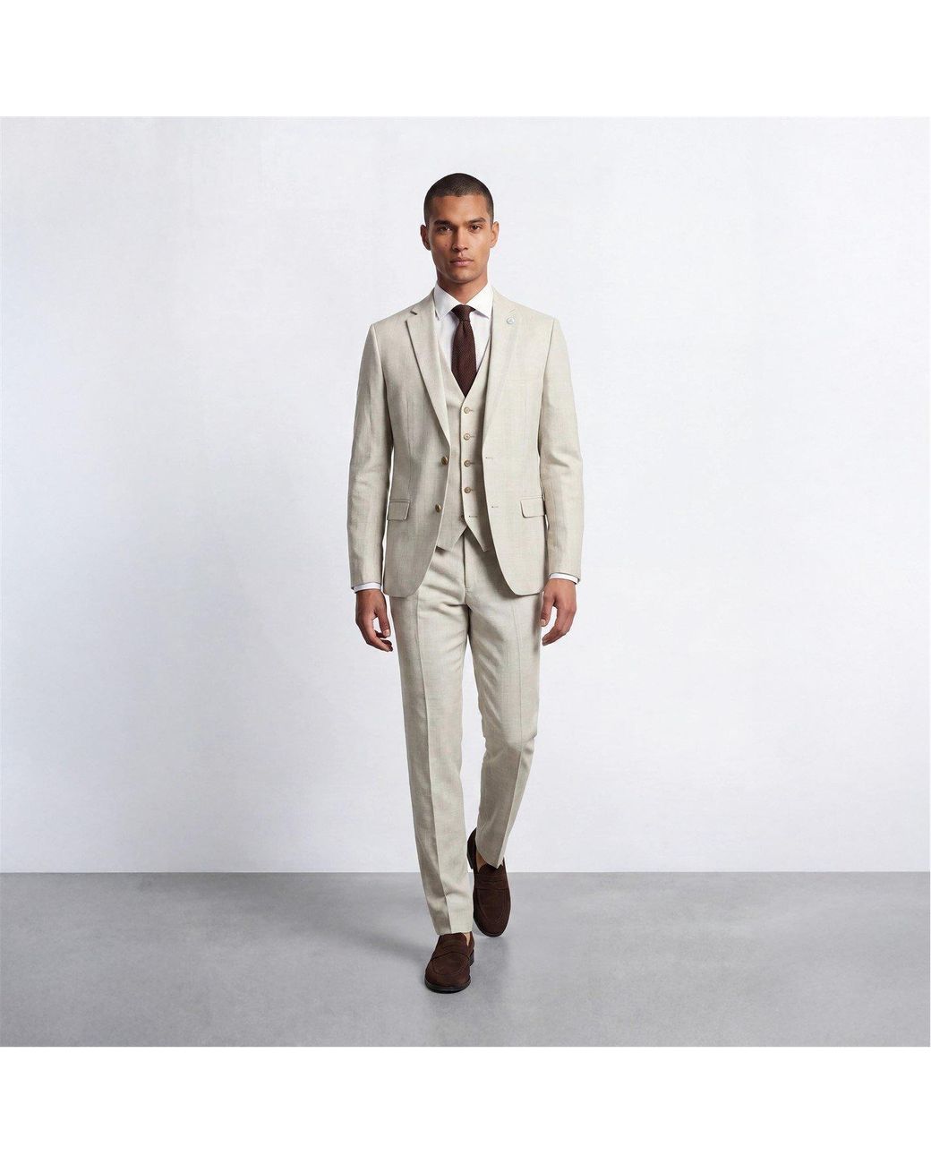 Twisted Tailor Gray Beckford Slim Fit Check Suit Jacket for men
