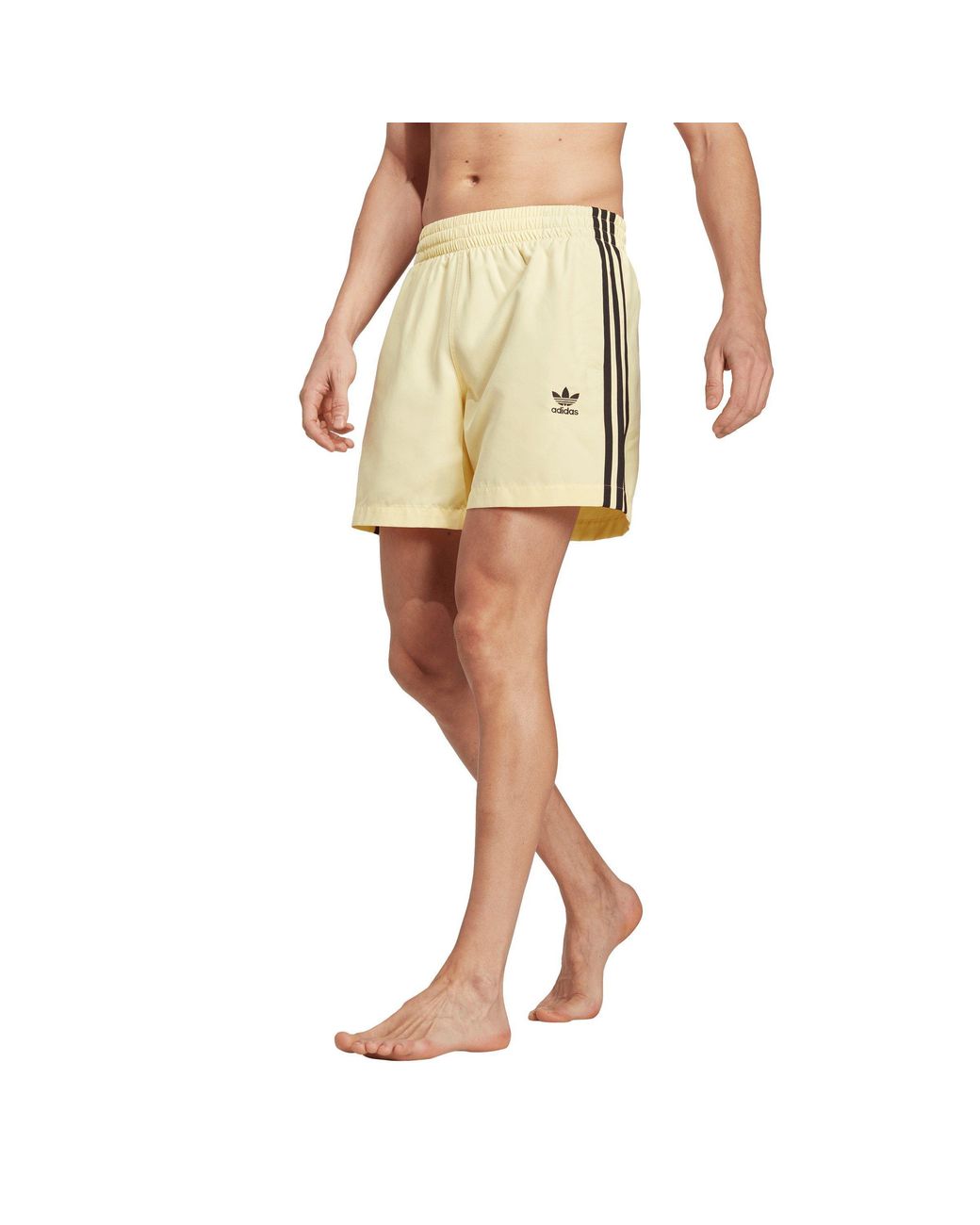 Adidas Originals Natural Adicolor 3-Stripes Swim Shorts for men