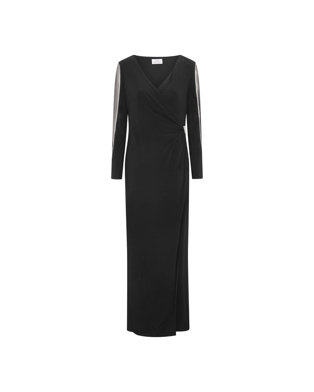 Gina Bacconi Black Stefanie Long Sleeve Maxi Dress