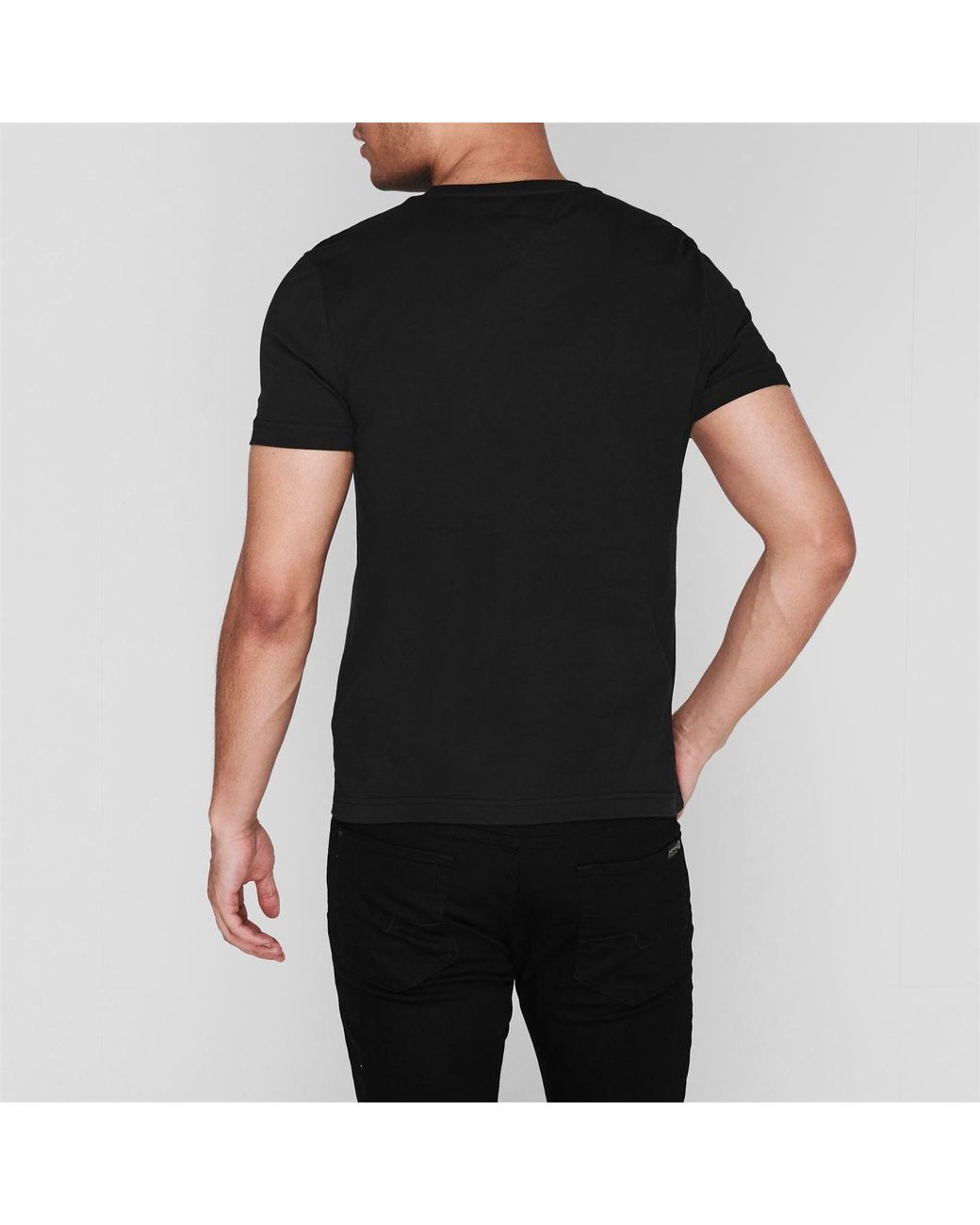 Tommy Hilfiger Black Logo Crew Neck T Shirt for men