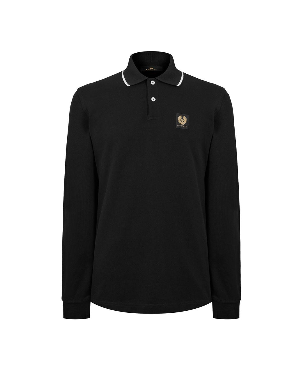 Belstaff Black Tip Long Sleeve Polo Shirt for men