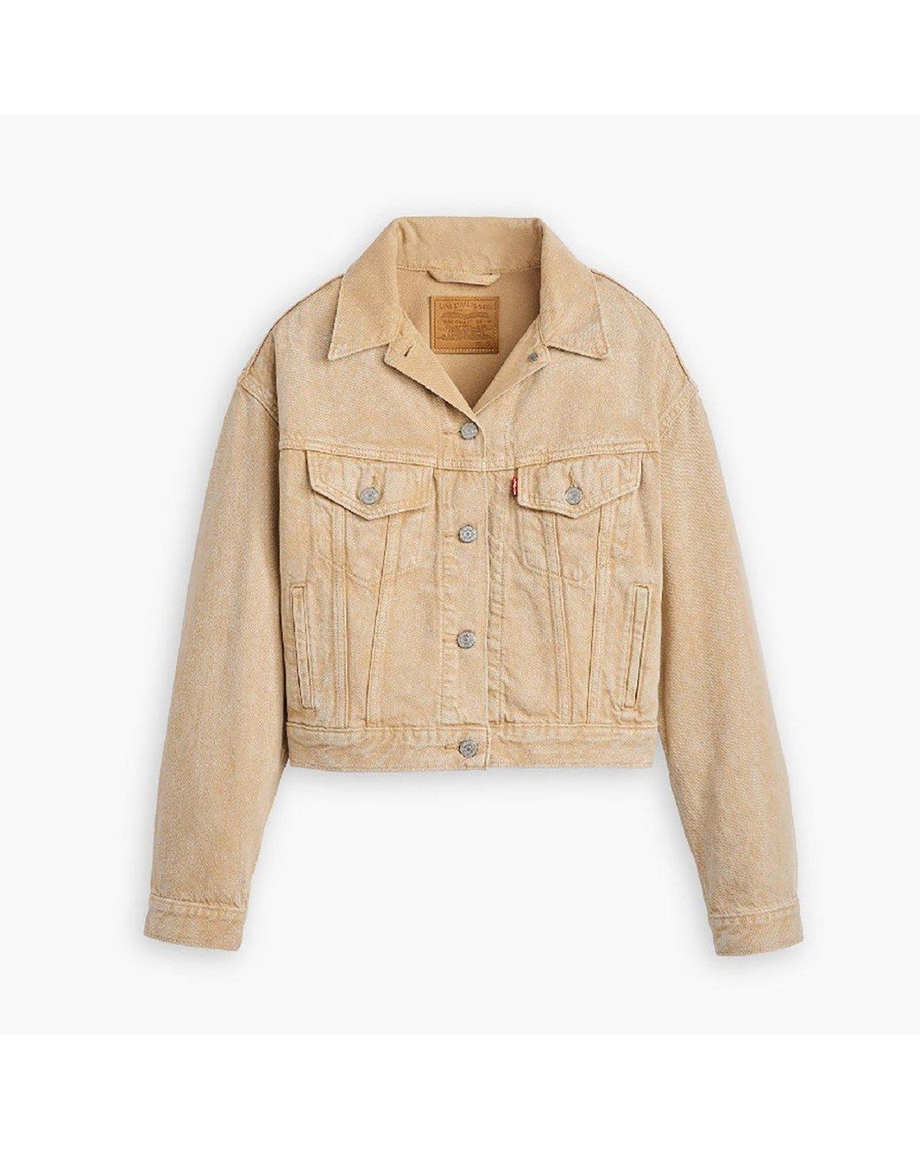 Levi's Natural Levi's Shrunken 90S Stone Wash Denim Jacket With Metal Badge