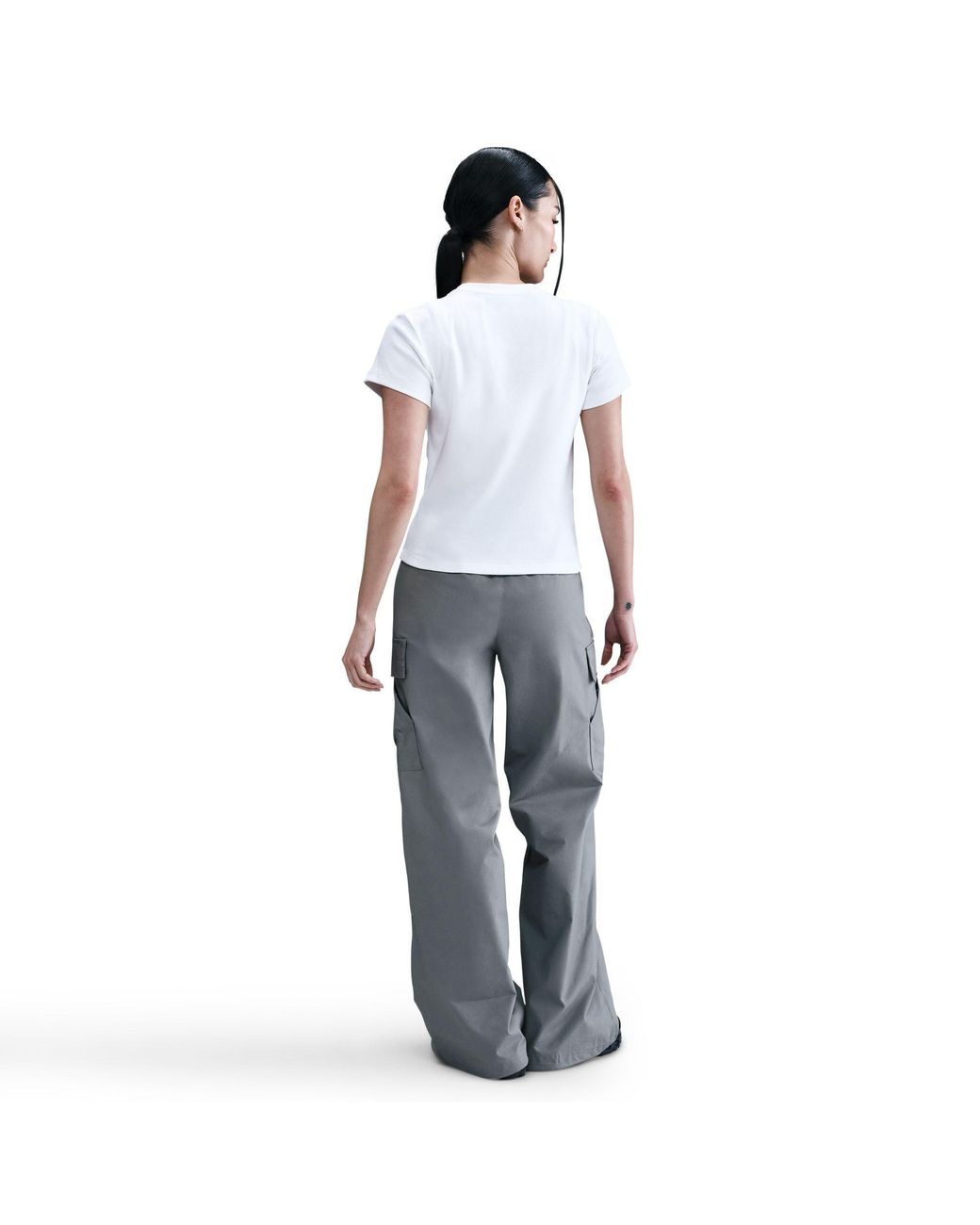 Nike White Tight Ribbed Short-Sleeve T-Shirt
