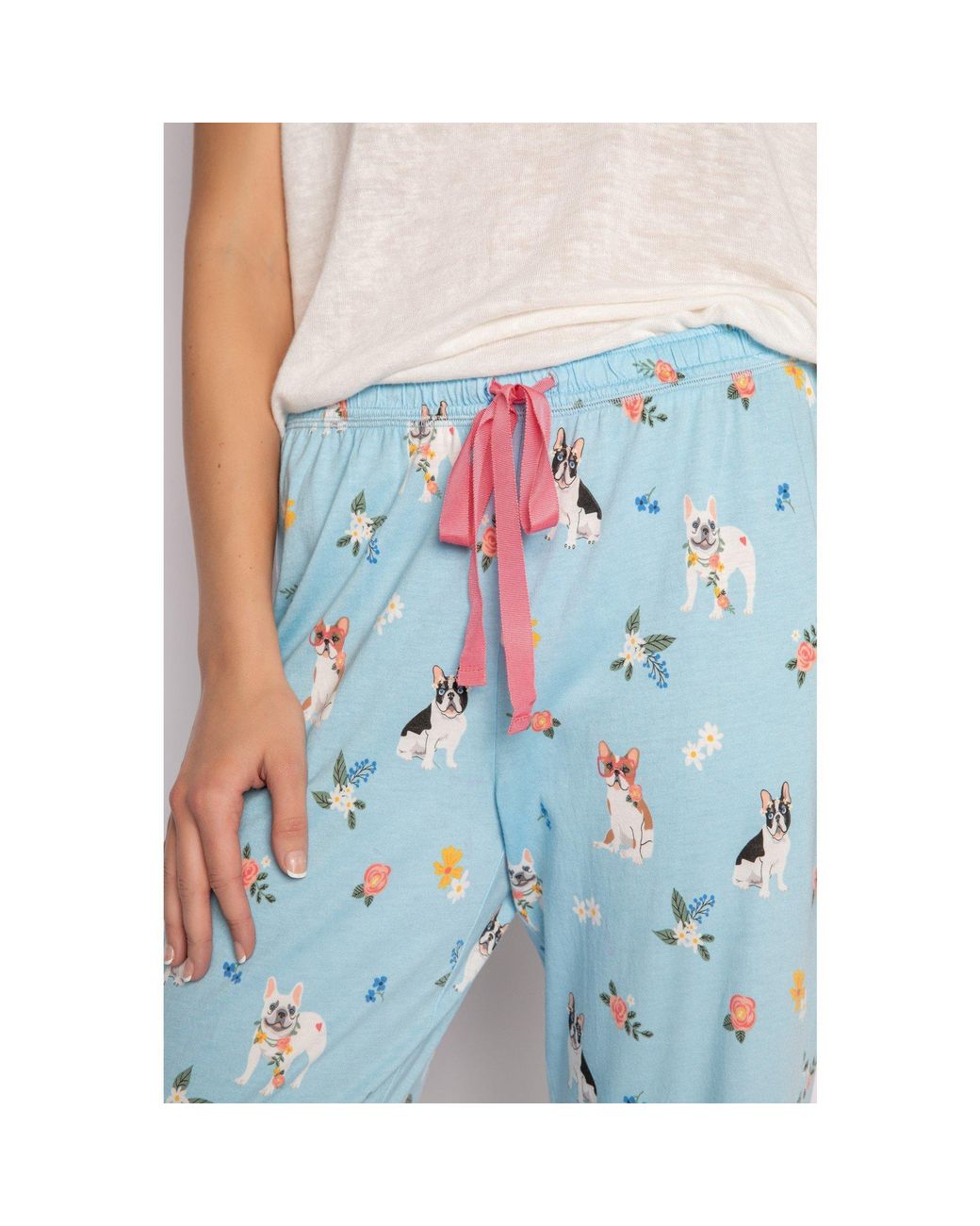 Pj Salvage Blue Playful Prints Pant