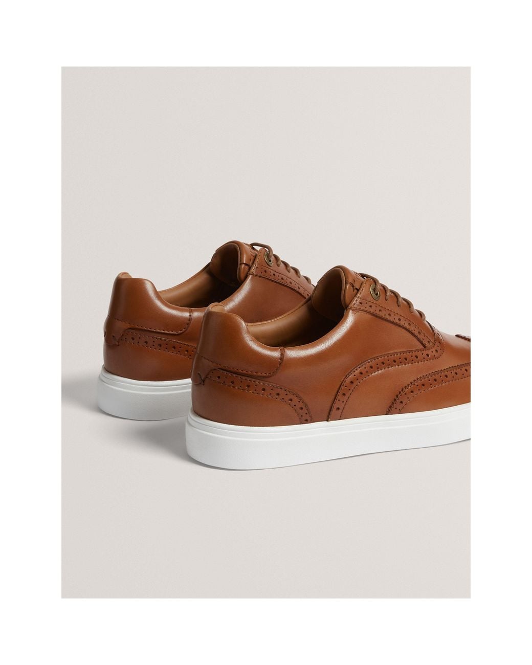 Ted Baker Brown Brogue Leather Platform Trainers for men