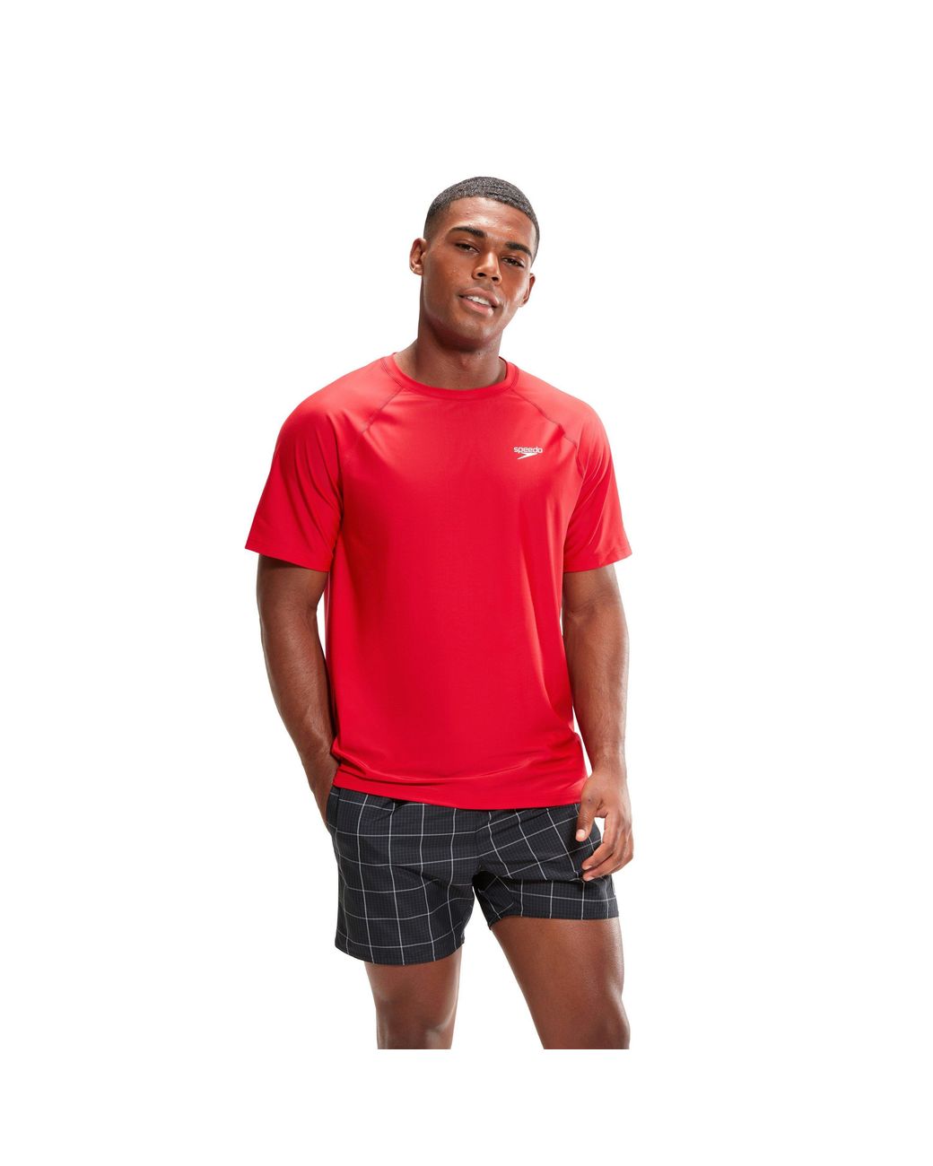 Speedo Red Short-Sleeve Performance Gym Top for men