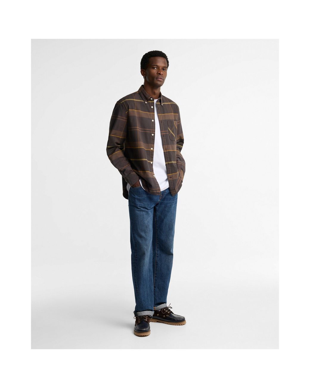 Barbour Brown Dunoon Tartan Cotton Long-Sleeve Shirt for men