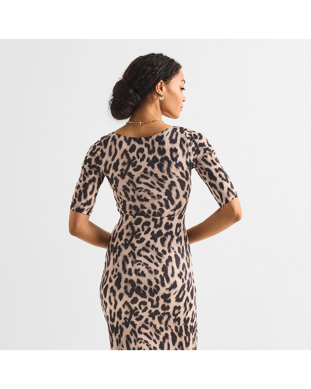 Never Fully Dressed Brown Leo Iris Leopard Print Floor Length Maxi Dress