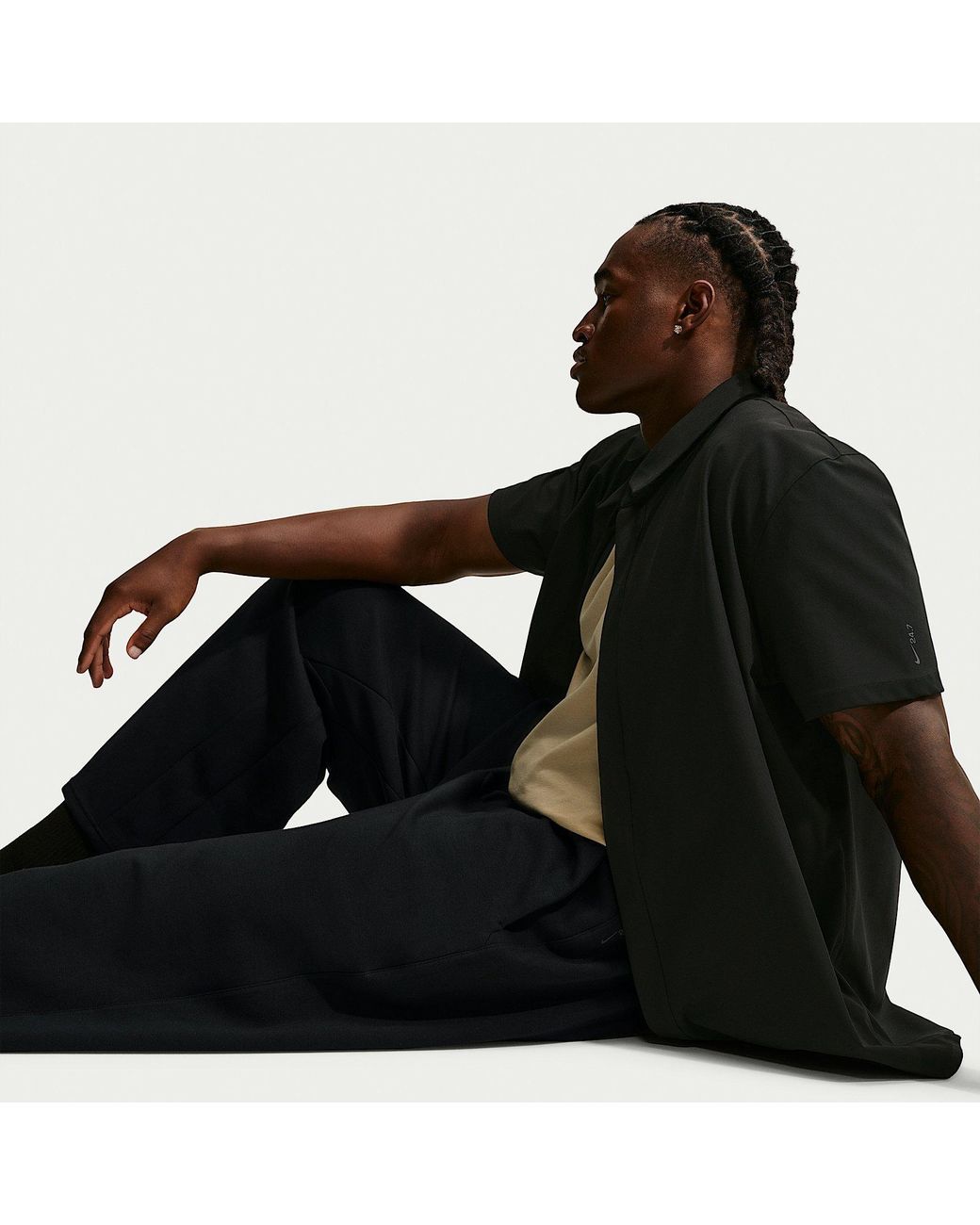 Nike Black 24.7 Dri-Fit Performance Tracksuit Bottoms for men