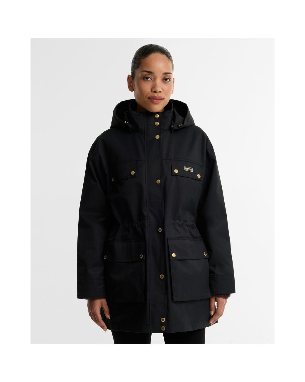Barbour Black Molina Cotton Full-Zip Showerproof Anorak