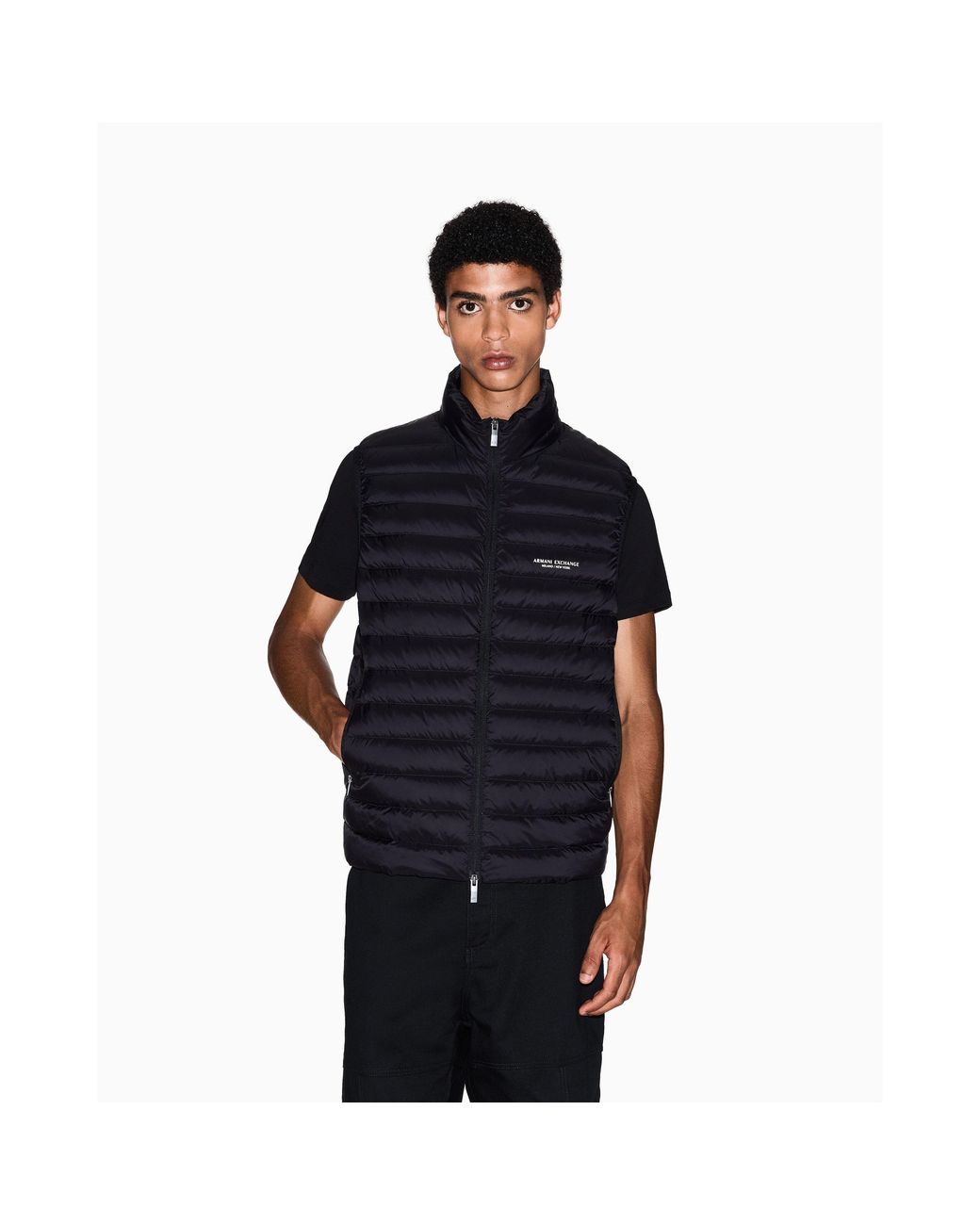 ARMANI EXCHANGE Black Down Gilet for men