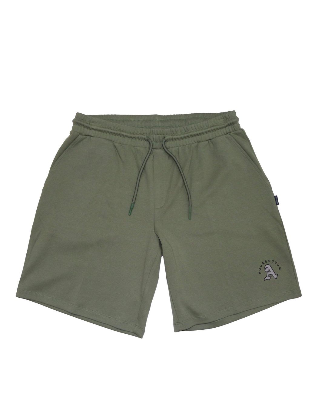 Aquascutum Green Fleece Jogger Shorts for men