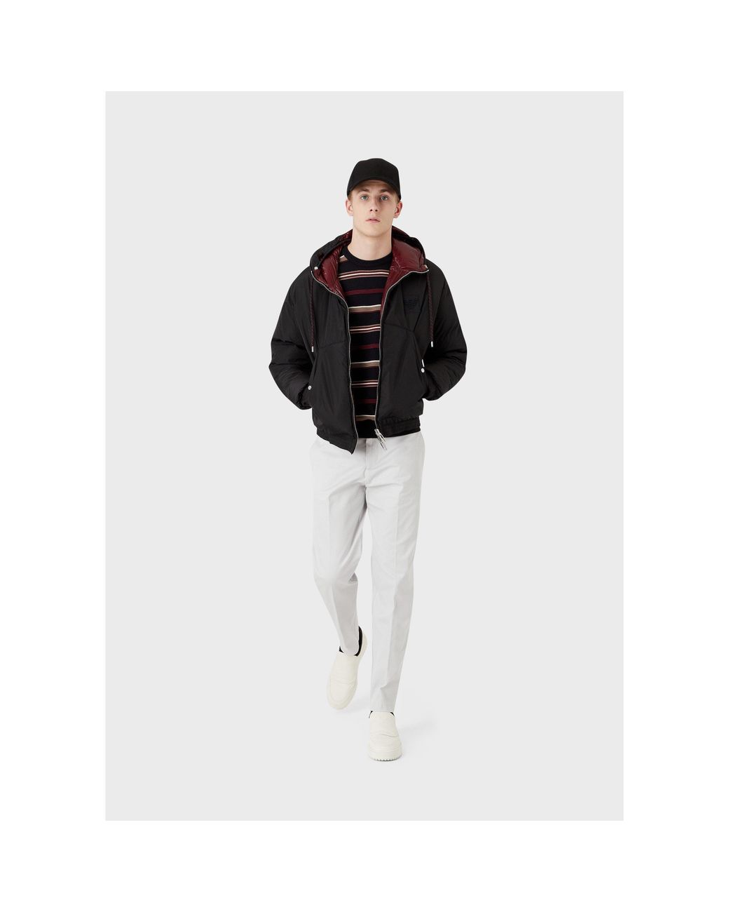 Emporio Armani White Straight Leg Trousers for men