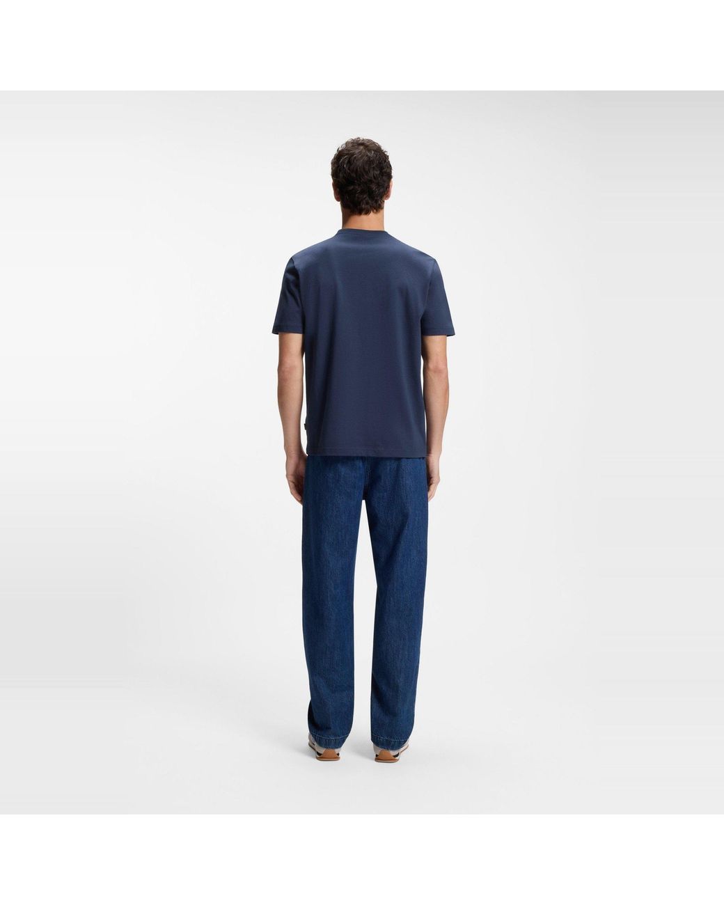Boss Blue Insignia Cotton Graphic Crew-Neck Short-Sleeve T-Shirt for men