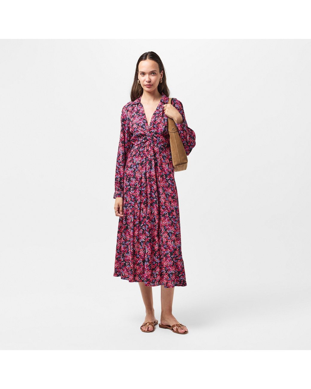 French Connection Red Jennifer Midi A-Line Dress