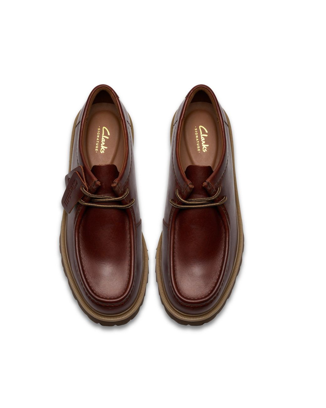 Clarks Brown Cleyhill Seam Leather Moc-Toe Shoes for men
