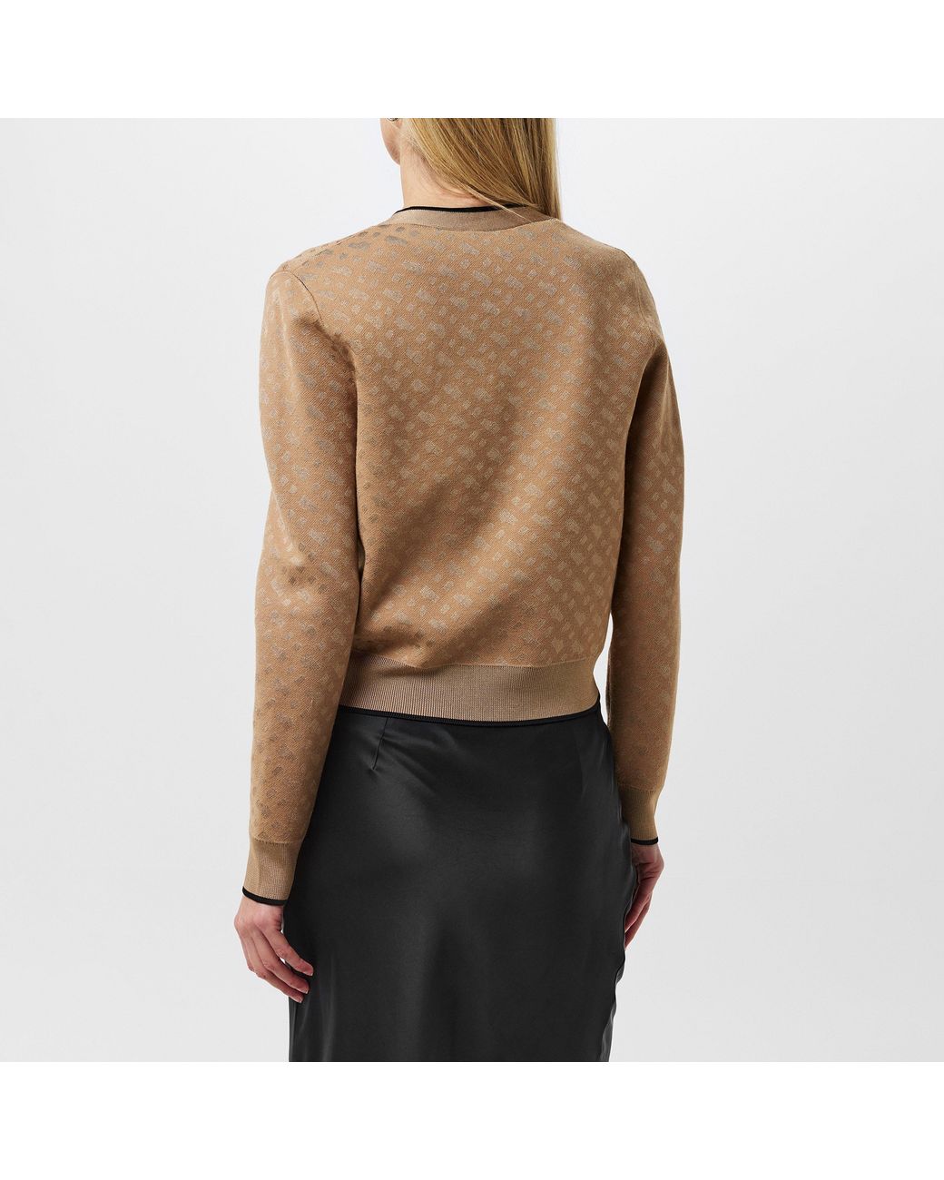 Boss Natural Double-B Monogram Knitted Cardigan