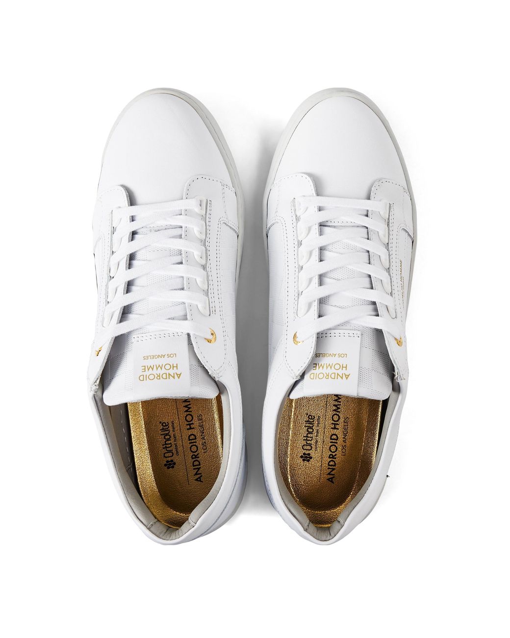 Android Homme White Venice Leather Low-Top Trainers for men