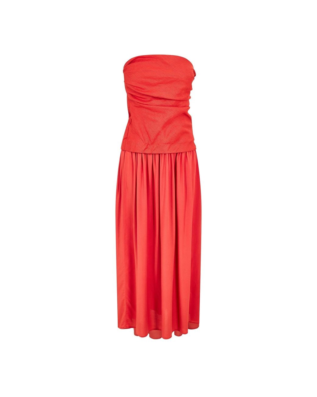 Faithfull The Brand Red Hedy Long Maxi Dress