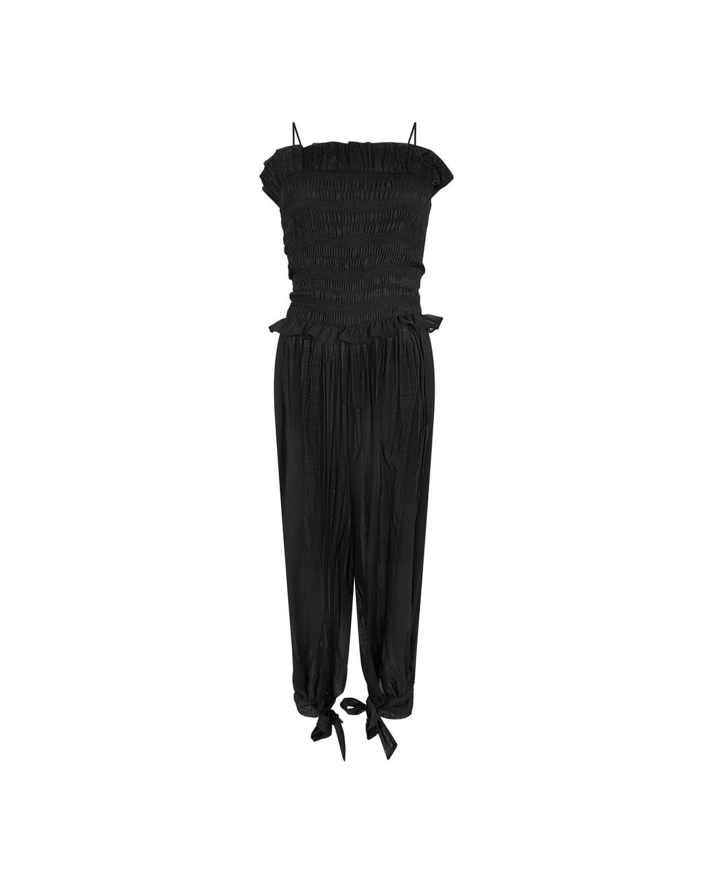 ANDAMANE Black Noor Wide Smock Jumpsuit