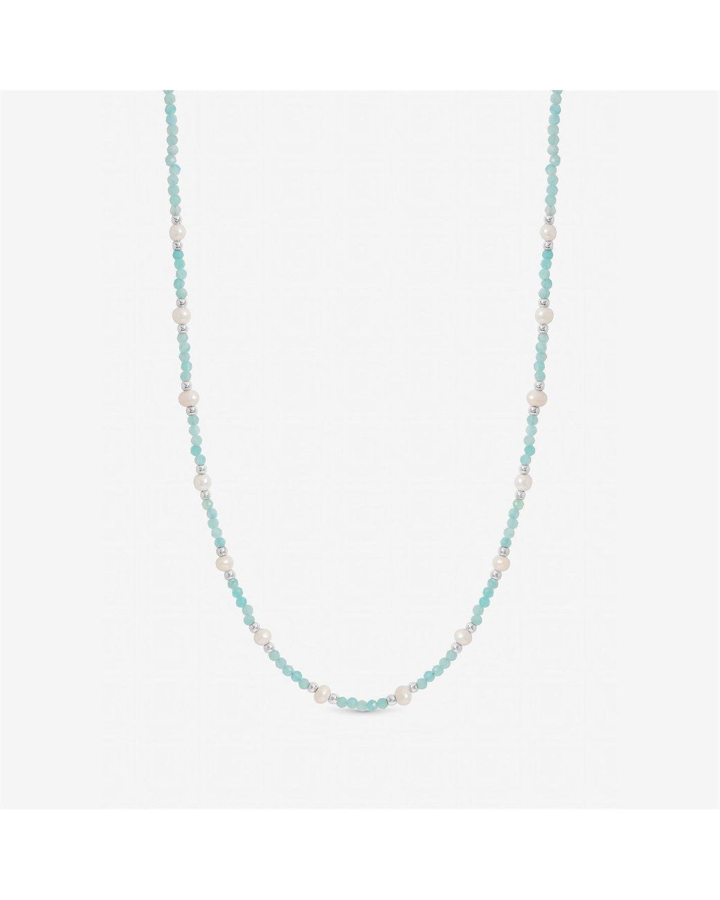 Inicio Metallic Sterling Plated Pearl Necklace