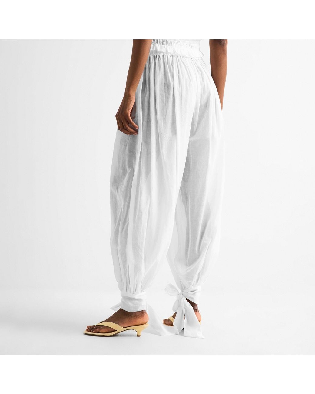 ANDAMANE White Noor Tie Maxi Parachute Pants