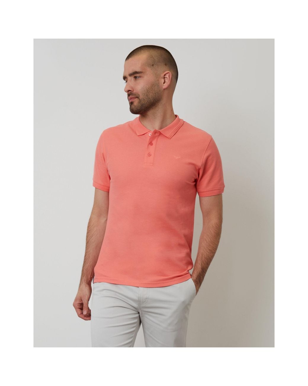 Threadbare Pink Tb Malbork Short-Sleeve Polo Shirt for men