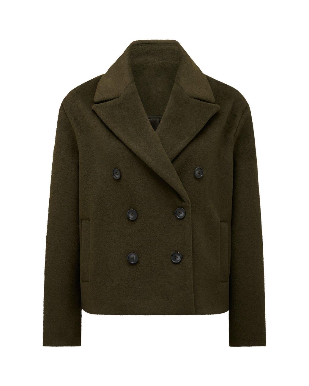 Forever New Green Khloe Double-Breasted Peacoat