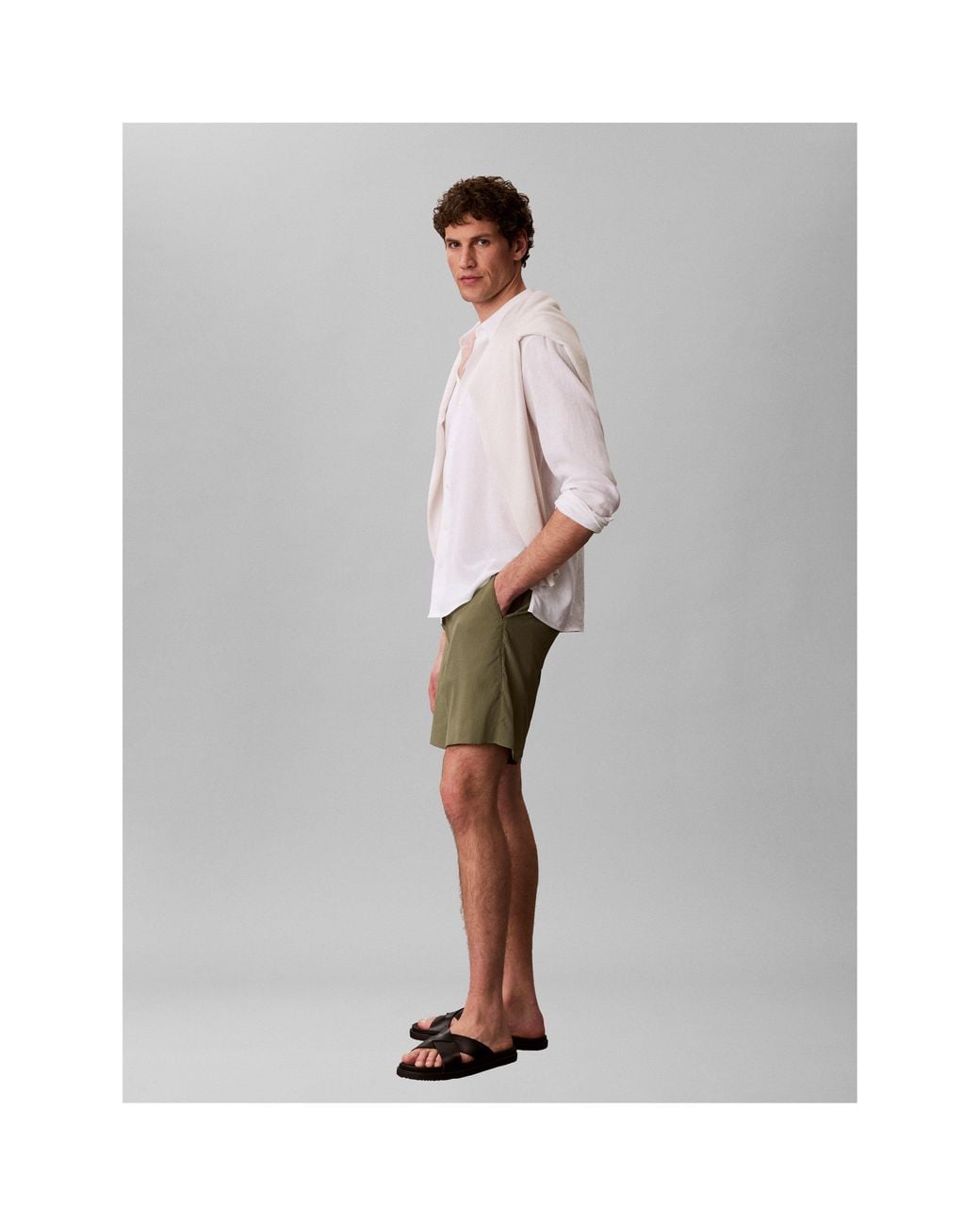 Calvin Klein Green Chino Shorts for men