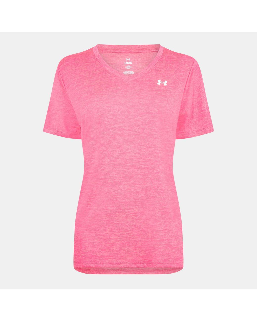 Under Armour Pink Tech Twist V-Neck Short Sleeve