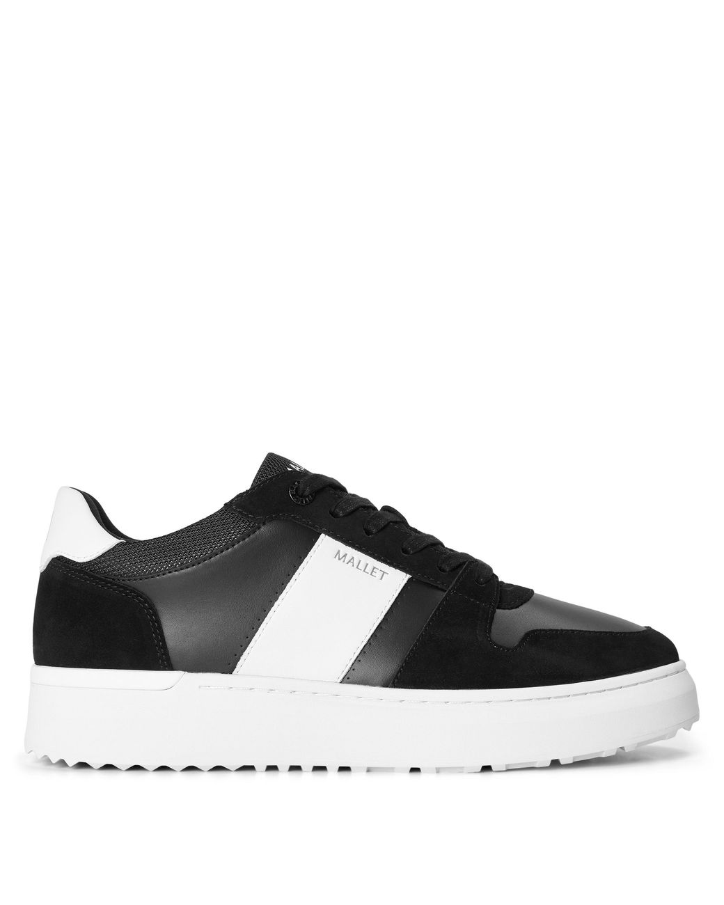 Mallet Black Hoxton Leather Low-Top Trainers for men