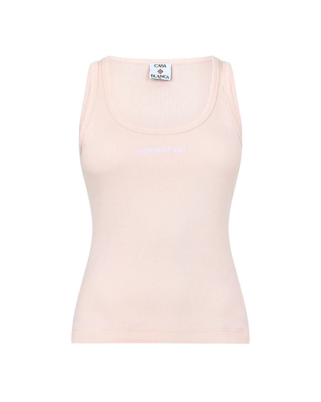 Casablanca Pink Cotton Ribbed Slim-Fit Racer-Back Vest