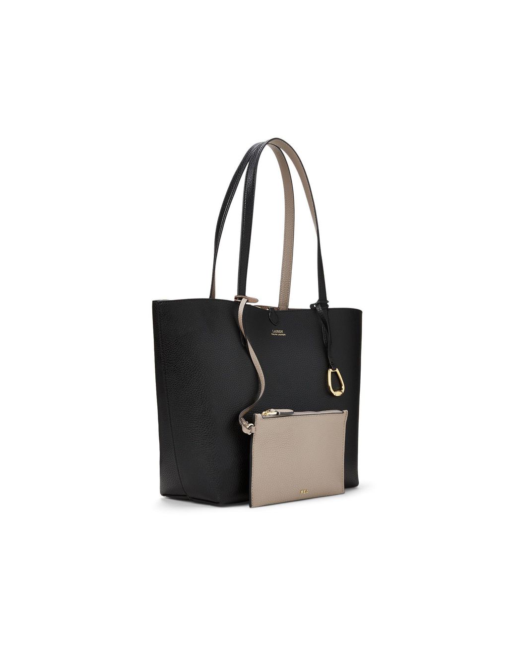 Ralph Lauren Black Reversible Leather Tote Bag