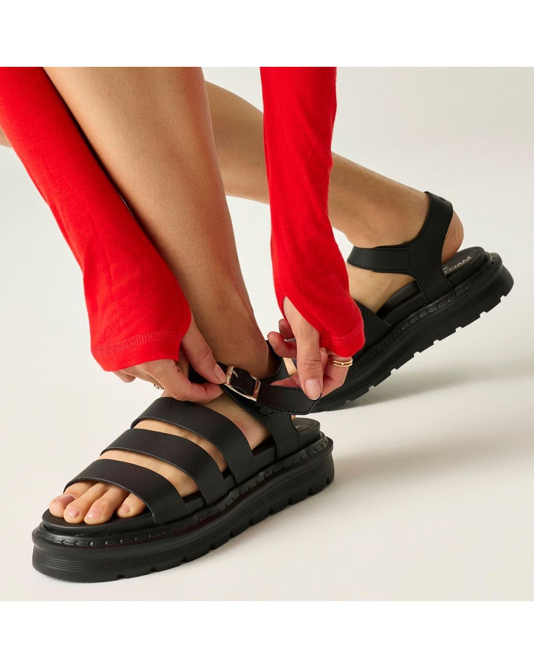 Regatta Black Porto Heeled Platform Sandals