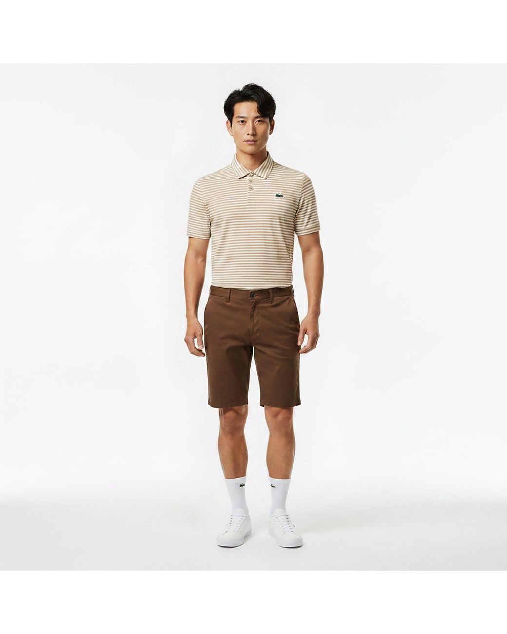 Lacoste Natural Short-Sleeve Performance Polo Shirt for men