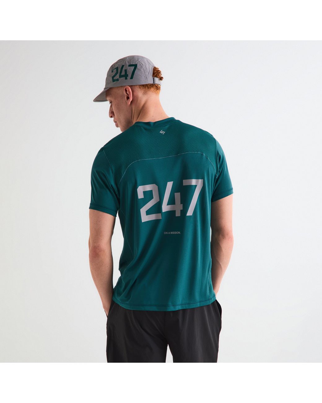 REPRESENT 247 Green Short Sleeve Performance Gym Top for men