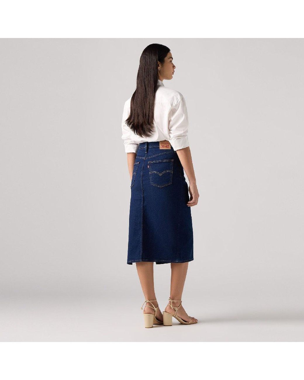 Levi's Blue Side Slit Denim Skirt