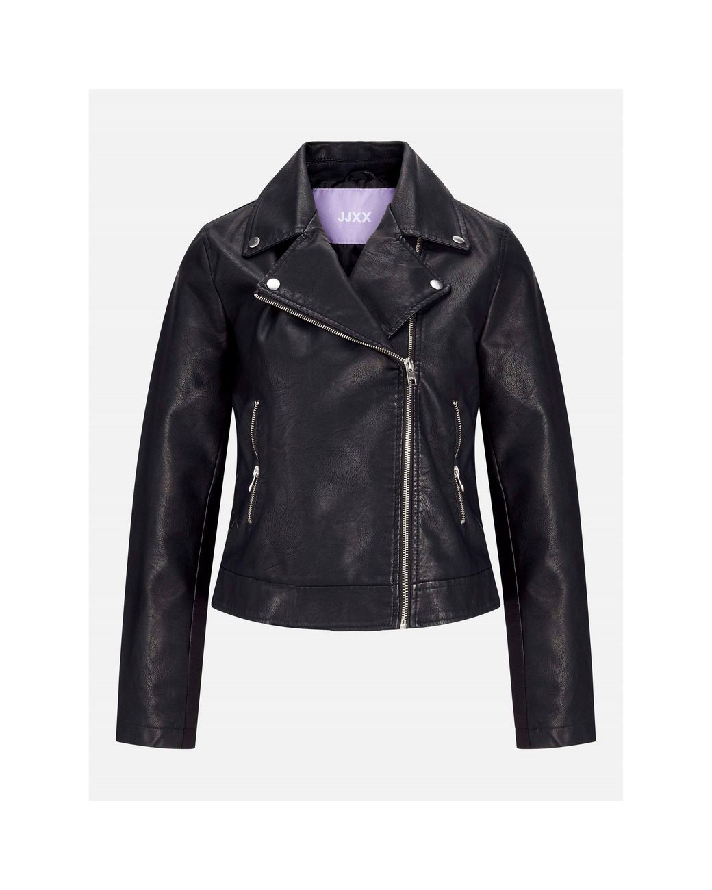 JJXX Black Faux Leather Biker Jacket Ladies