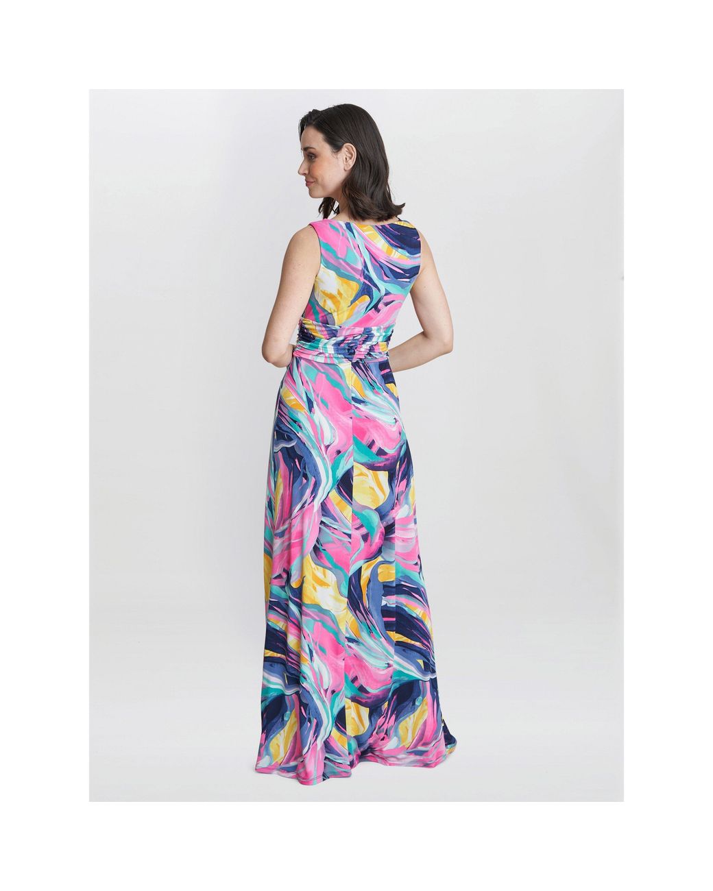 Gina Bacconi White Camille Maxi Jersey Dress