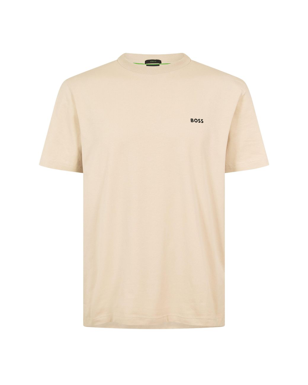 Boss Natural T-Shirt With Logo Design Stretch Cotton for men