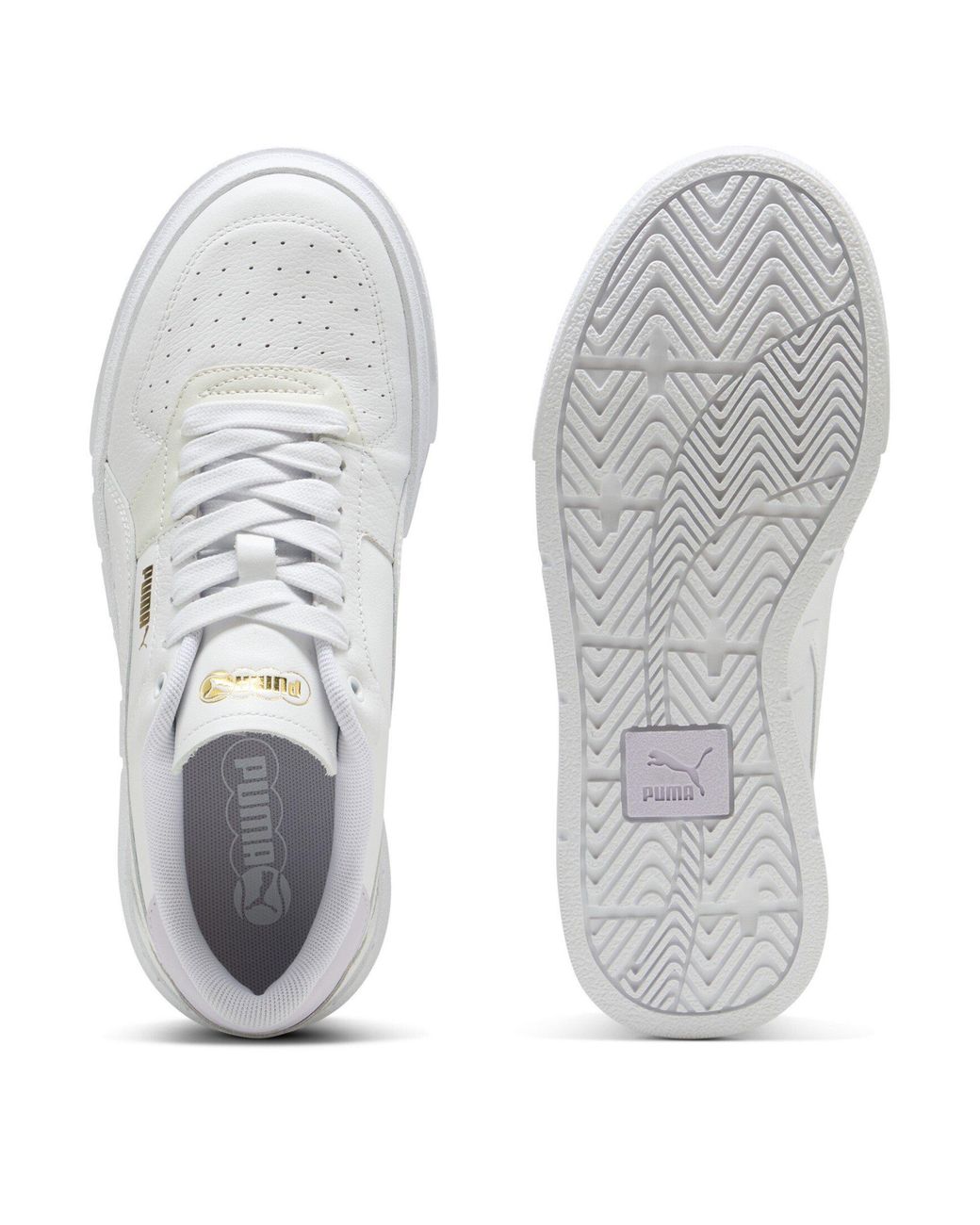 PUMA White Cali Leather Court Trainers
