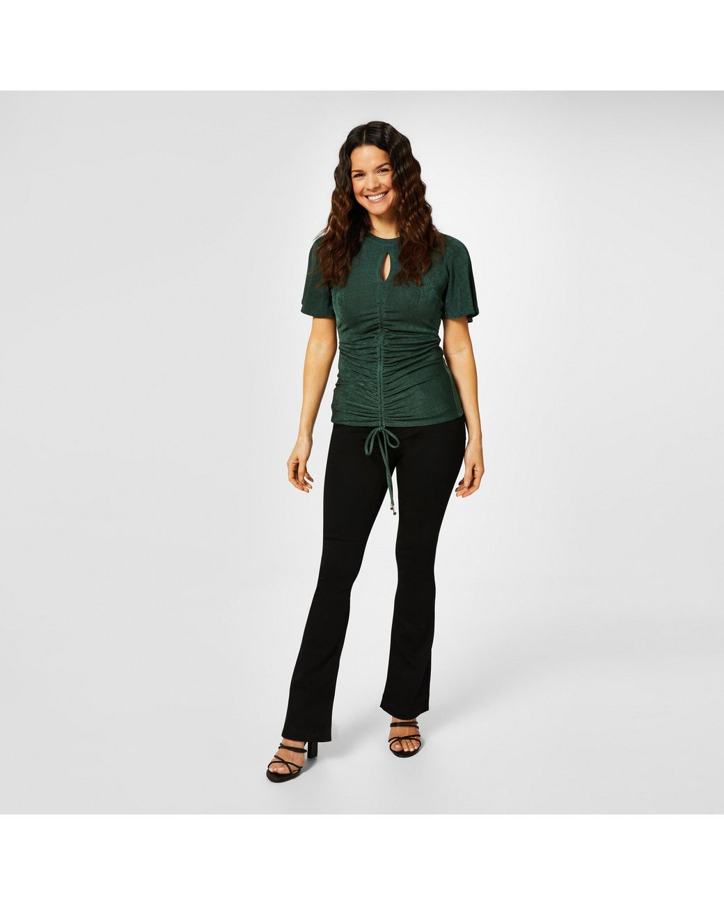 Biba Green Keyhole Jersey Top